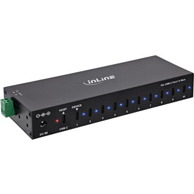 InLine USB 3.2 Gen.1 Industrie-Hub (USB-B, USB-C, 10 Ports), Dockingstation + USB Hub, Schwarz InLine USB 3.2 Gen.1 Industrie-Hub (USB-B, USB-C, 10 Ports), Dockingstation + USB Hub, Schwarz