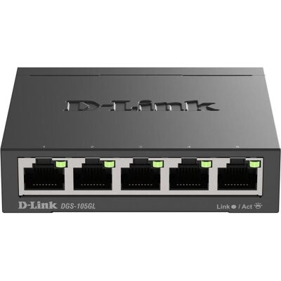 D-Link Schalter DGS-105GL 5GE im Einzelhandel (5 Ports), Netzwerk Switch, Schwarz D-Link Schalter DGS-105GL 5GE im Einzelhandel (5 Ports), Netzwerk Switch, Schwarz