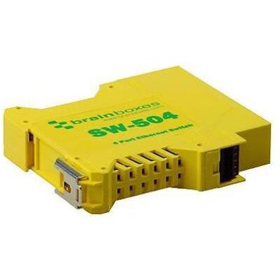 Brainboxes Industrial 4-Port Switch (4 Ports), Netzwerk Switch, Gelb Brainboxes Industrial 4-Port Switch (4 Ports), Netzwerk Switch, Gelb