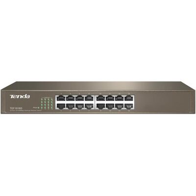 Tenda 16-Port FE TEF1016D (16 Ports), Netzwerk Switch, Grau Tenda 16-Port FE TEF1016D (16 Ports), Netzwerk Switch, Grau