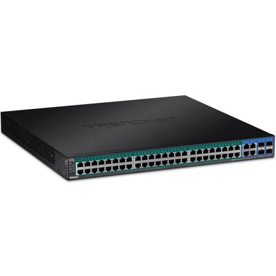 Trendnet 48 x Gigabit PoE+ ports, 4 geteilte Gigabit-Ports (52 Ports), Netzwerk Switch, Schwarz Trendnet 48 x Gigabit PoE+ ports, 4 geteilte Gigabit-Ports (52 Ports), Netzwerk Switch, Schwarz