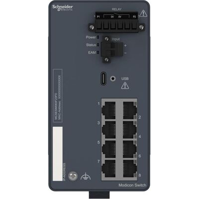 Schneider Electric Schneider Modicon Managed MCSESM083F23F0Switch -8 Ports für Kupfer - Kupferdraht (8 Ports), Netzwerk Switch Schneider Electric Schneider Modicon Managed MCSESM083F23F0Switch -8 Ports für Kupfer - Kupferdraht (8 Ports), Netzwerk Switch