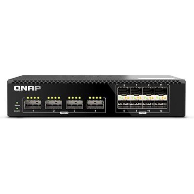 QNAP QSW-M7308R-4X (12 Ports), Netzwerk Switch, Schwarz QNAP QSW-M7308R-4X (12 Ports), Netzwerk Switch, Schwarz