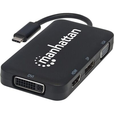 Manhattan 152600 (USB Typ-C, 8 cm), Data + Video Adapter, Schwarz Manhattan 152600 (USB Typ-C, 8 cm), Data + Video Adapter, Schwarz