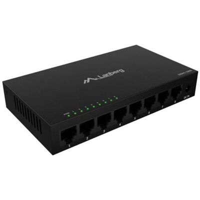 Lanberg switch 8x 1Gb/s niezarządzalny 12V obudowa metalowa (8 Ports), Netzwerk Switch, Schwarz Lanberg switch 8x 1Gb/s niezarządzalny 12V obudowa metalowa (8 Ports), Netzwerk Switch, Schwarz