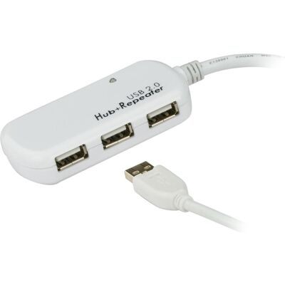 Aten USB 2.0 Extender mit 4-Port Hub (USB-A, 4 Ports), Dockingstation + USB Hub, Grau Aten USB 2.0 Extender mit 4-Port Hub (USB-A, 4 Ports), Dockingstation + USB Hub, Grau