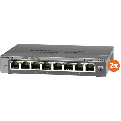 Netgear GS108E Duo Pack (8 Ports), Netzwerk Switch, Silber Netgear GS108E Duo Pack (8 Ports), Netzwerk Switch, Silber