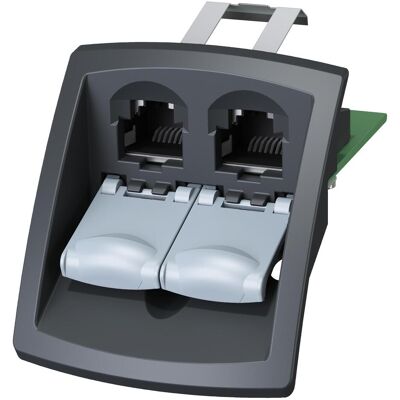 Siemens FC RJ45 Outlet Einsatz F.Basismodul (2 Ports), Netzwerk Switch, Grau Siemens FC RJ45 Outlet Einsatz F.Basismodul (2 Ports), Netzwerk Switch, Grau