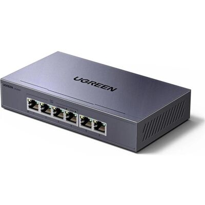 Ugreen Switch przełącznik ethernet 6-portowy z PoE - szary 1Gb/s (6 Ports), Netzwerk Switch, Silber, Grau Ugreen Switch przełącznik ethernet 6-portowy z PoE - szary 1Gb/s (6 Ports), Netzwerk Switch, Silber, Grau
