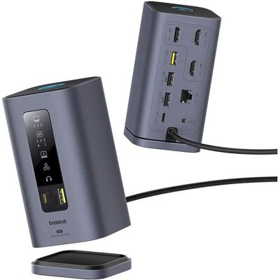 Baseus Spacemate Series 11-in-1 (MAC) Docking Station, Grau (USB-C, 11 Ports), Dockingstation + USB Hub, Grau Baseus Spacemate Series 11-in-1 (MAC) Docking Station, Grau (USB-C, 11 Ports), Dockingstation + USB Hub, Grau