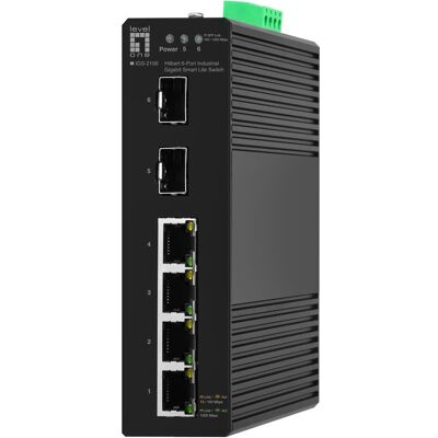 LevelOne Switch 6x GE IGS-2106 2xSFP, 4xRJ45 schwarz (6 Ports), Netzwerk Switch, Schwarz LevelOne Switch 6x GE IGS-2106 2xSFP, 4xRJ45 schwarz (6 Ports), Netzwerk Switch, Schwarz