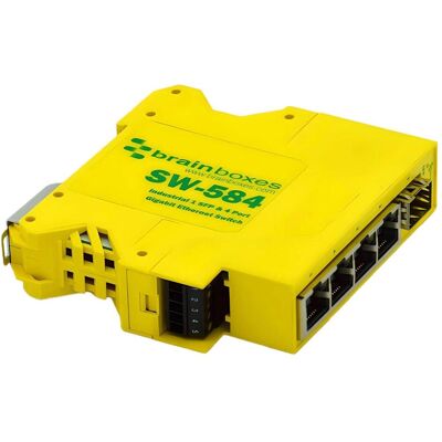 Brainboxes SW-584 Industrieller 1 SFP & 4 Port Gigabit Ethernet Switch - Industri, Dual Power, Isolierte Ports Brainboxes SW-584 Industrieller 1 SFP & 4 Port Gigabit Ethernet Switch - Industri, Dual Power, Isolierte Ports