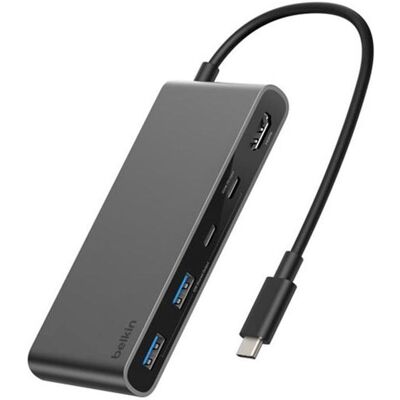 Belkin Connect 7-In-1 USB-C Hub Mit Dual USB-C Ports Silber (USB-C, 7 Ports), Dockingstation + USB Hub, Schwarz, Silber, Grau Belkin Connect 7-In-1 USB-C Hub Mit Dual USB-C Ports Silber (USB-C, 7 Ports), Dockingstation + USB Hub, Schwarz, Silber, Grau