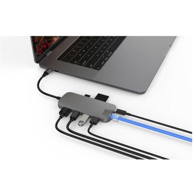 Hyper HyperDrive Slim (USB-C, 8 Ports), Dockingstation + USB Hub, Grau Hyper HyperDrive Slim (USB-C, 8 Ports), Dockingstation + USB Hub, Grau