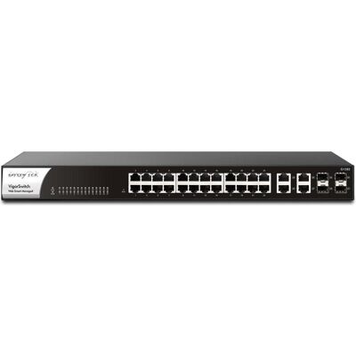 Draytek VigorSwitch G1282 (28 Ports), Netzwerk Switch, Schwarz Draytek VigorSwitch G1282 (28 Ports), Netzwerk Switch, Schwarz