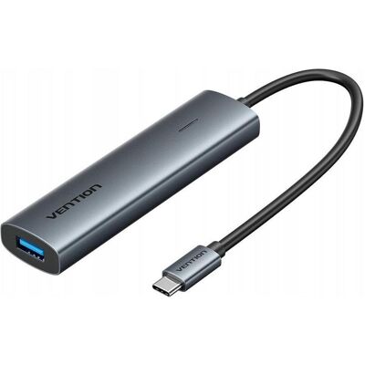 Vention Hub 5w1 USB-C 3.0 0.15m (USB-C, 5 Ports), Dockingstation + USB Hub, Grau Vention Hub 5w1 USB-C 3.0 0.15m (USB-C, 5 Ports), Dockingstation + USB Hub, Grau