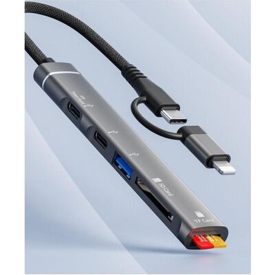 PowerGuard 7 in 1 Adapter (USB-C, 7 Ports), Dockingstation + USB Hub, Grau PowerGuard 7 in 1 Adapter (USB-C, 7 Ports), Dockingstation + USB Hub, Grau