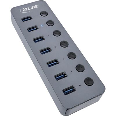 InLine Hub 7 x USB 3.2 Gen 1 (USB-A, 7 Ports), Dockingstation + USB Hub, Grau InLine Hub 7 x USB 3.2 Gen 1 (USB-A, 7 Ports), Dockingstation + USB Hub, Grau
