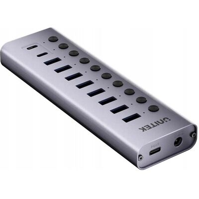 Unitek H1315B01 (10 Ports), Dockingstation + USB Hub, Grau Unitek H1315B01 (10 Ports), Dockingstation + USB Hub, Grau