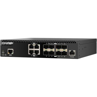 QNAP QSW-M3212R-8S4T (12 Ports), Netzwerk Switch, Schwarz QNAP QSW-M3212R-8S4T (12 Ports), Netzwerk Switch, Schwarz