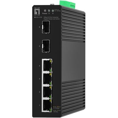 LevelOne Switch 6x GE IGS-2106 2xSFP, 4xRJ45 schwarz (6 Ports), Netzwerk Switch, Schwarz LevelOne Switch 6x GE IGS-2106 2xSFP, 4xRJ45 schwarz (6 Ports), Netzwerk Switch, Schwarz