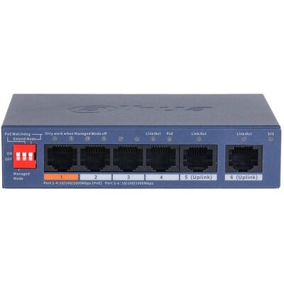 Dahua Switch POE CS4006-4GT-60-V2 4-port (4 Ports), Netzwerk Switch, Blau Dahua Switch POE CS4006-4GT-60-V2 4-port (4 Ports), Netzwerk Switch, Blau