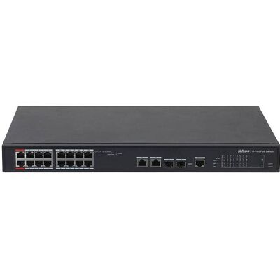 Dahua PoE PFS4218-16ET-240 Unmanaged Gigabit Ethernet (10/100/1000) Power over Ethernet (16 Ports), Netzwerk Switch, Schwarz Dahua PoE PFS4218-16ET-240 Unmanaged Gigabit Ethernet (10/100/1000) Power over Ethernet (16 Ports), Netzwerk Switch, Schwarz