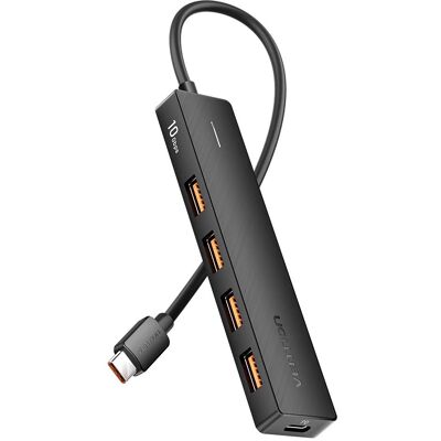Vention Hub USB-C do USB 3.2 10Gpbs PD 100W 0,15M czarny (USB-C), Dockingstation + USB Hub, Schwarz Vention Hub USB-C do USB 3.2 10Gpbs PD 100W 0,15M czarny (USB-C), Dockingstation + USB Hub, Schwarz