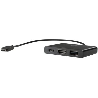 HP USB-C to Multi-Port Hub A P Digital/Daten (USB-C), Dockingstation + USB Hub, Silber, Schwarz HP USB-C to Multi-Port Hub A P Digital/Daten (USB-C), Dockingstation + USB Hub, Silber, Schwarz