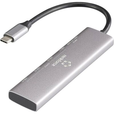 Renkforce RF-USBH-300 5 Port USB 3.2 Gen 1-Hub (USB 3.0) Grau (USB-C, 5 Ports), Dockingstation + USB Hub, Grau Renkforce RF-USBH-300 5 Port USB 3.2 Gen 1-Hub (USB 3.0) Grau (USB-C, 5 Ports), Dockingstation + USB Hub, Grau