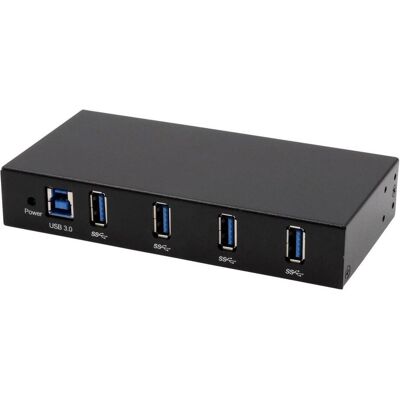 EXSYS USB Hub (USB-B, 4 Ports), Dockingstation + USB Hub, Schwarz EXSYS USB Hub (USB-B, 4 Ports), Dockingstation + USB Hub, Schwarz