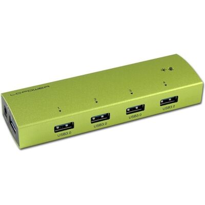 LC-Power LC-HUB-EX4G-ALU zelená / USB hub / 4x USB 3.0 / hliníkový / slim (USB-A, 4 Ports), Dockingstation + USB Hub, Grün LC-Power LC-HUB-EX4G-ALU zelená / USB hub / 4x USB 3.0 / hliníkový / slim (USB-A, 4 Ports), Dockingstation + USB Hub, Grün