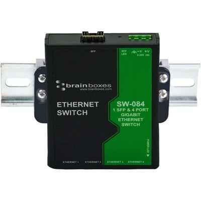 Brainboxes 1 SFP & 4 Port Gigabit (5 Ports), Netzwerk Switch, Grün, Schwarz Brainboxes 1 SFP & 4 Port Gigabit (5 Ports), Netzwerk Switch, Grün, Schwarz