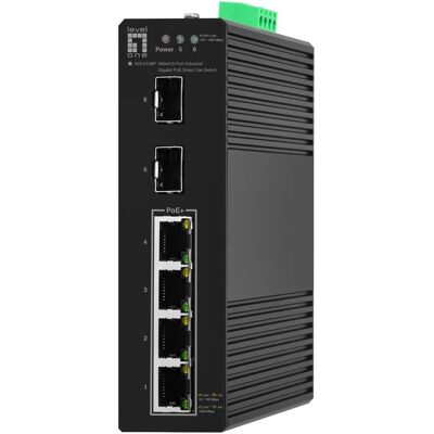 LevelOne Switch 6x GE IGS-2106P 2xSFP, 4xPoE Outputs sw (6 Ports), Netzwerk Switch, Schwarz LevelOne Switch 6x GE IGS-2106P 2xSFP, 4xPoE Outputs sw (6 Ports), Netzwerk Switch, Schwarz