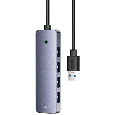 Baseus Hub 4in1 UltraJoy Lite 50cm USB-A to 4x USB 3.0 + USB-C 5V (grey) (USB-A, 4 Ports), Dockingstation + USB Hub, Grau Baseus Hub 4in1 UltraJoy Lite 50cm USB-A to 4x USB 3.0 + USB-C 5V (grey) (USB-A, 4 Ports), Dockingstation + USB Hub, Grau