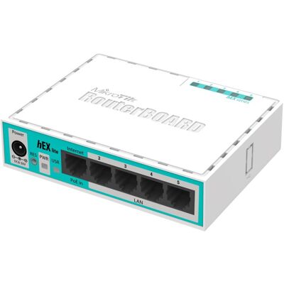 MikroTik Router hEX Lite RB750R2, Router, Weiss MikroTik Router hEX Lite RB750R2, Router, Weiss