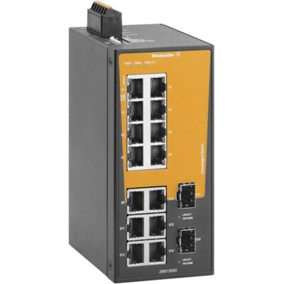 Weidmüller 2908130000 IE-SW-BLB-16-14GT-2GESFP Netzwerk Switch 10 / 100 / 1000 (16 Ports), Netzwerk Switch, Schwarz Weidmüller 2908130000 IE-SW-BLB-16-14GT-2GESFP Netzwerk Switch 10 / 100 / 1000 (16 Ports), Netzwerk Switch, Schwarz