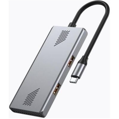 Gembird HUB USB 3.2 (GEN 2) TYPU C 4-PORTOWY A+C SZARY (USB-C, 4 Ports), Dockingstation + USB Hub, Schwarz, Silber Gembird HUB USB 3.2 (GEN 2) TYPU C 4-PORTOWY A+C SZARY (USB-C, 4 Ports), Dockingstation + USB Hub, Schwarz, Silber