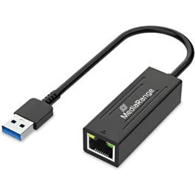MediaRange USB-A Netzwerkadaper mit RJ45 Port, 10/100/1000 Mbps, 20cm, Schwarz (USB, RJ45 Gigabit Ethernet (1x)), Netzwerkadapter, Schwarz MediaRange USB-A Netzwerkadaper mit RJ45 Port, 10/100/1000 Mbps, 20cm, Schwarz (USB, RJ45 Gigabit Ethernet (1x)), Netzwerkadapter, Schwarz