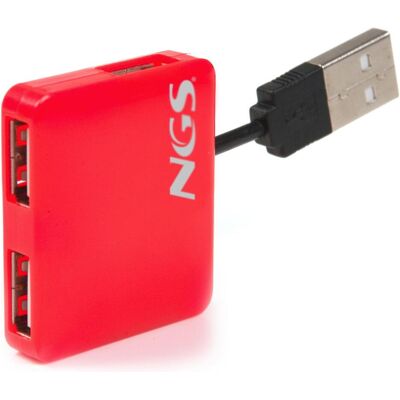 NGS RedMicroHub červená / USB hub / 4 porty / USB 2.0 / plast (USB-A, 4 Ports), Dockingstation + USB Hub, Rot NGS RedMicroHub červená / USB hub / 4 porty / USB 2.0 / plast (USB-A, 4 Ports), Dockingstation + USB Hub, Rot