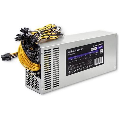 Qoltec 50350 POWER SUPPLY 1850W PCI-E 80 Plus Platinum Gaming Miner (1850 W), PC Netzteil, Grau Qoltec 50350 POWER SUPPLY 1850W PCI-E 80 Plus Platinum Gaming Miner (1850 W), PC Netzteil, Grau