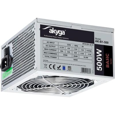 Akyga Netzteil AK-B1-500 Basic 500W, DC 3,3 (500 W), PC Netzteil, Grau Akyga Netzteil AK-B1-500 Basic 500W, DC 3,3 (500 W), PC Netzteil, Grau