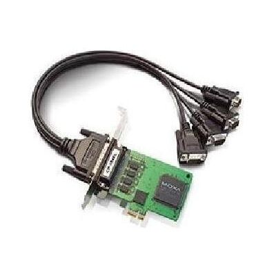 Moxa CP-114EL - Serielle Karte mit 4 RS-232422485-Anschlüssen und niedrigem Profil für PCI Express x1, Kontrollerkarte Moxa CP-114EL - Serielle Karte mit 4 RS-232422485-Anschlüssen und niedrigem Profil für PCI Express x1, Kontrollerkarte