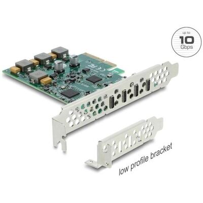 DeLock PCI Express x4 Karte zu 4 x USB Type-C 10 Gbps, Mainboard Zubehör DeLock PCI Express x4 Karte zu 4 x USB Type-C 10 Gbps, Mainboard Zubehör