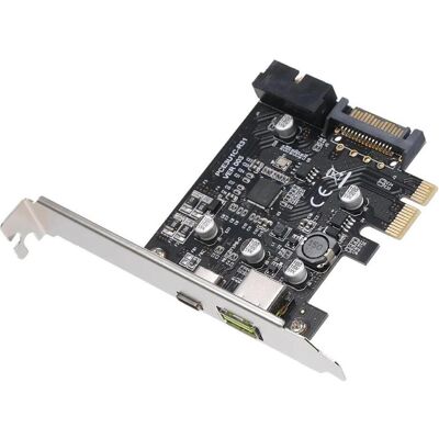 PowerGuard PCIe USB 3.1 Gen1 Erweiterungskarte mit USB-C und 19-Pin Front-Panel, Kontrollerkarte PowerGuard PCIe USB 3.1 Gen1 Erweiterungskarte mit USB-C und 19-Pin Front-Panel, Kontrollerkarte