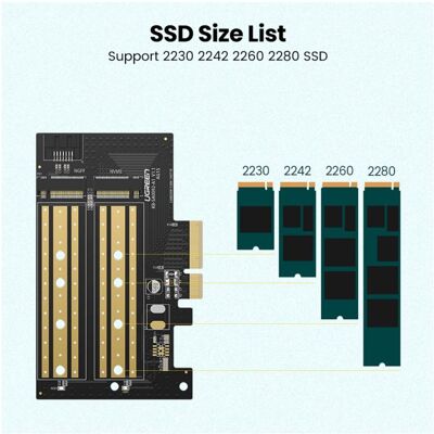 Ugreen M.2 NVME to PCI Express 3.0 x4 Adapter Card, Storage Controller Ugreen M.2 NVME to PCI Express 3.0 x4 Adapter Card, Storage Controller