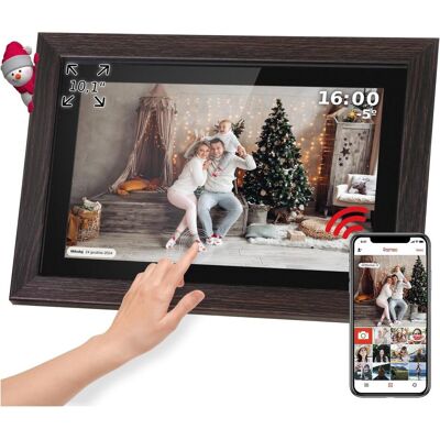 Krüger&Matz Kruger&Matz digitaler Fotorahmen FRAMEO Wi-Fi 10 1" Holzrahmen (10.10"), Digitaler Bilderrahmen Krüger&Matz Kruger&Matz digitaler Fotorahmen FRAMEO Wi-Fi 10 1" Holzrahmen (10.10"), Digitaler Bilderrahmen