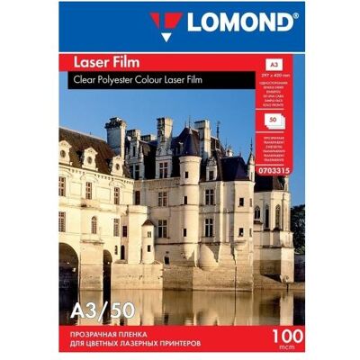 Lomond PET Film for b/w & color laser printers Clear A3, 50 sheets (A3, 50 Stk.), Fotopapier, Transparent Lomond PET Film for b/w & color laser printers Clear A3, 50 sheets (A3, 50 Stk.), Fotopapier, Transparent