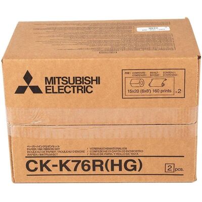 Mitsubishi Electric CK-K 76 R HG 10x15/15x20 cm 640/320 Prints (10x15 cm, 15x20 cm, 640 Stk.), Fotopapier, Weiss Mitsubishi Electric CK-K 76 R HG 10x15/15x20 cm 640/320 Prints (10x15 cm, 15x20 cm, 640 Stk.), Fotopapier, Weiss