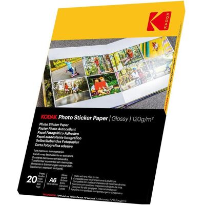 Kodak 185Z001560 Fotopapier 10x15cm 20 Blatt weiss 120gr selbstklebend (120 g/m², 10 x 15 Zentimeter, 20 Stk.), Fotopapier, Weiss Kodak 185Z001560 Fotopapier 10x15cm 20 Blatt weiss 120gr selbstklebend (120 g/m², 10 x 15 Zentimeter, 20 Stk.), Fotopapier, Weiss